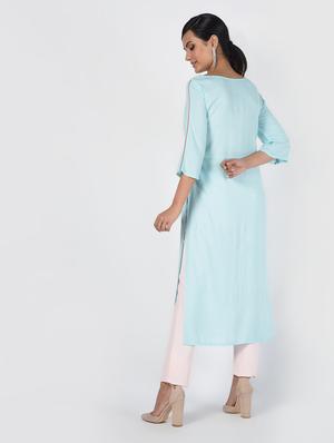 embroidered straight kurta - 16466307 - Standard Image - 4