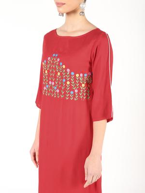 embroidered straight kurta - 16466309 - Standard Image - 4