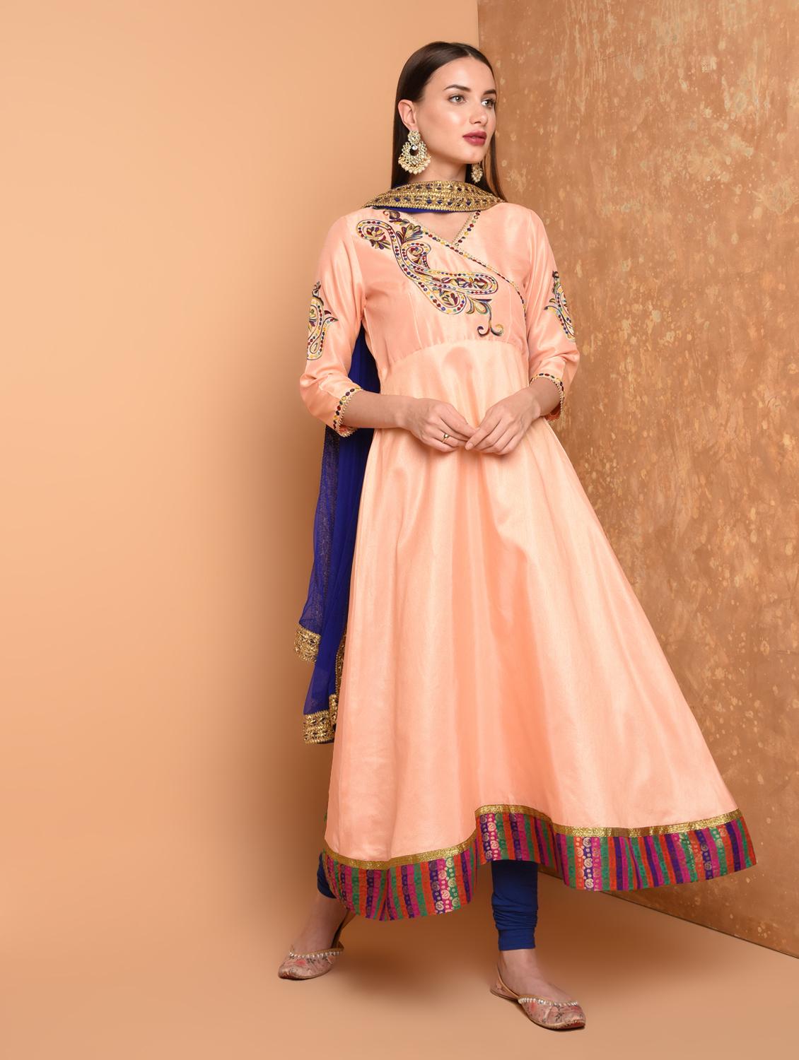 embroidered angrakha suit set - 16466326 - Zoom Image - 1
