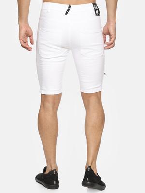 white solid shorts with zip detail - 16466353 - Standard Image - 3