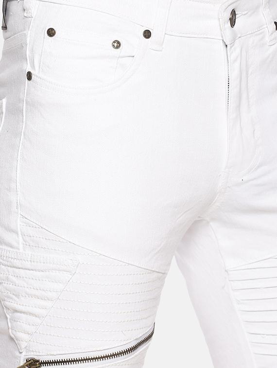 white solid shorts with zip detail - 16466353 - Zoom Image - 5