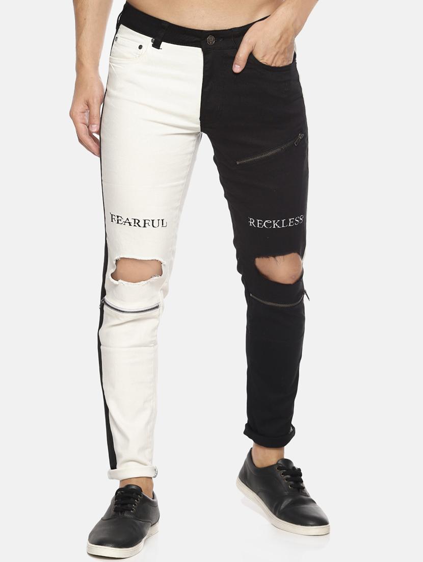 multi colored printed distressed jeans - 16466356 - Zoom Image - 1