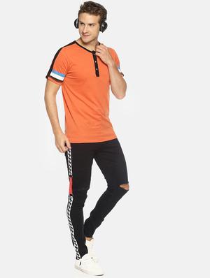 black side tape slash knee jeans - 16466358 - Standard Image - 4