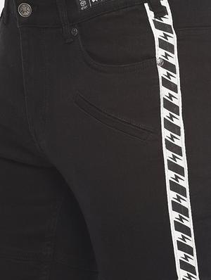 black side tape slash knee jeans - 16466358 - Standard Image - 5