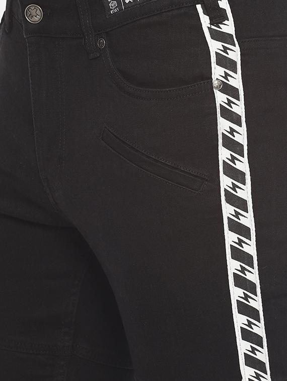 black side tape slash knee jeans - 16466358 - Zoom Image - 5
