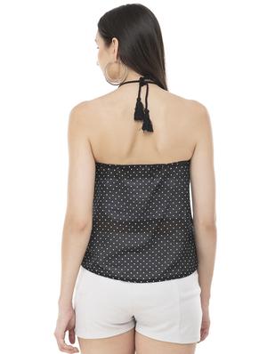 halter neck polka dots asymmetric top - 16466420 - Standard Image - 3