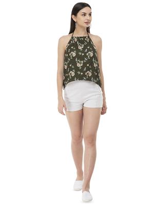 halter neck floral asymmetric top - 16466422 - Standard Image - 4
