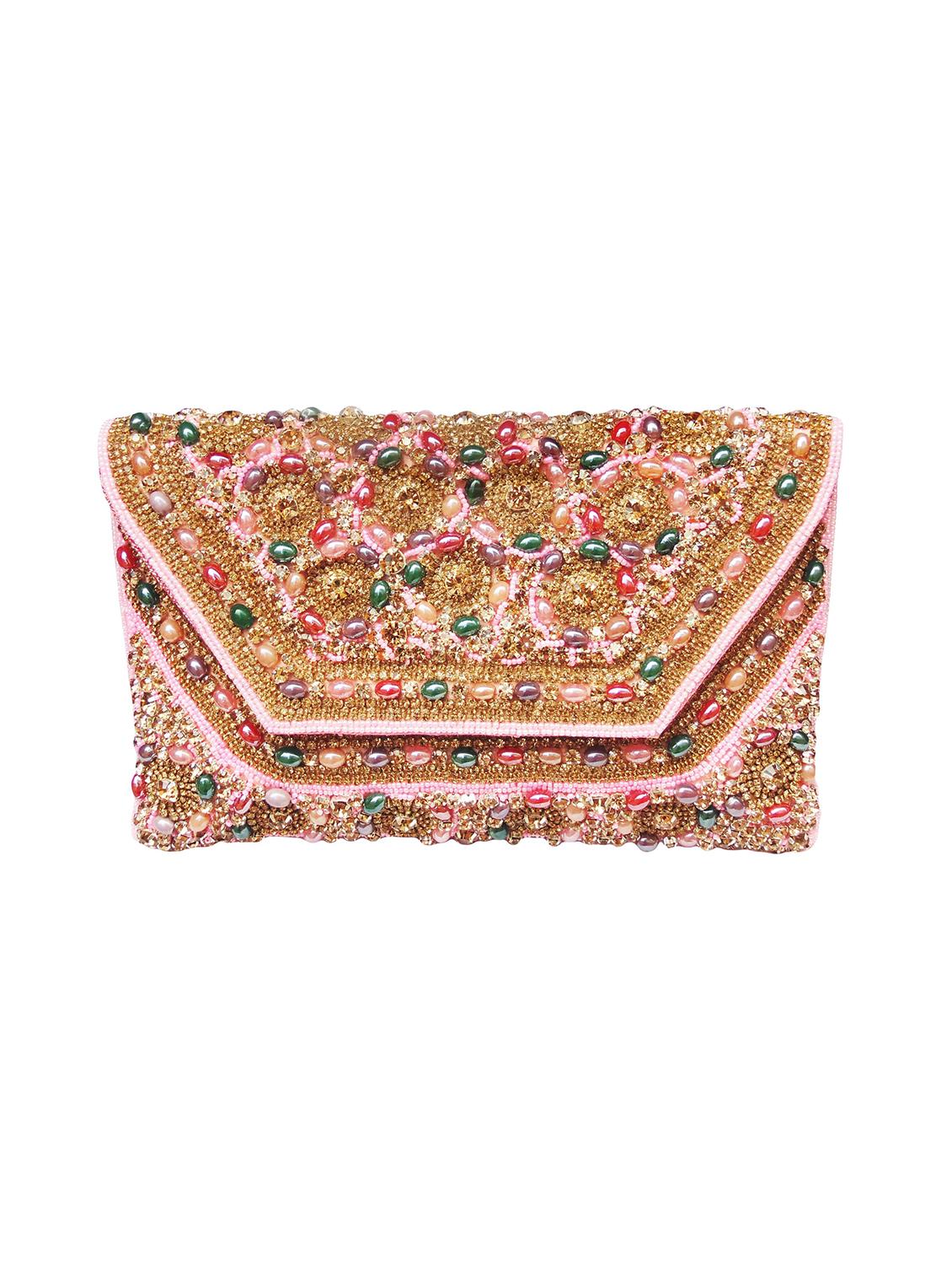 pink silk envelope clutch - 16466424 - Zoom Image - 1