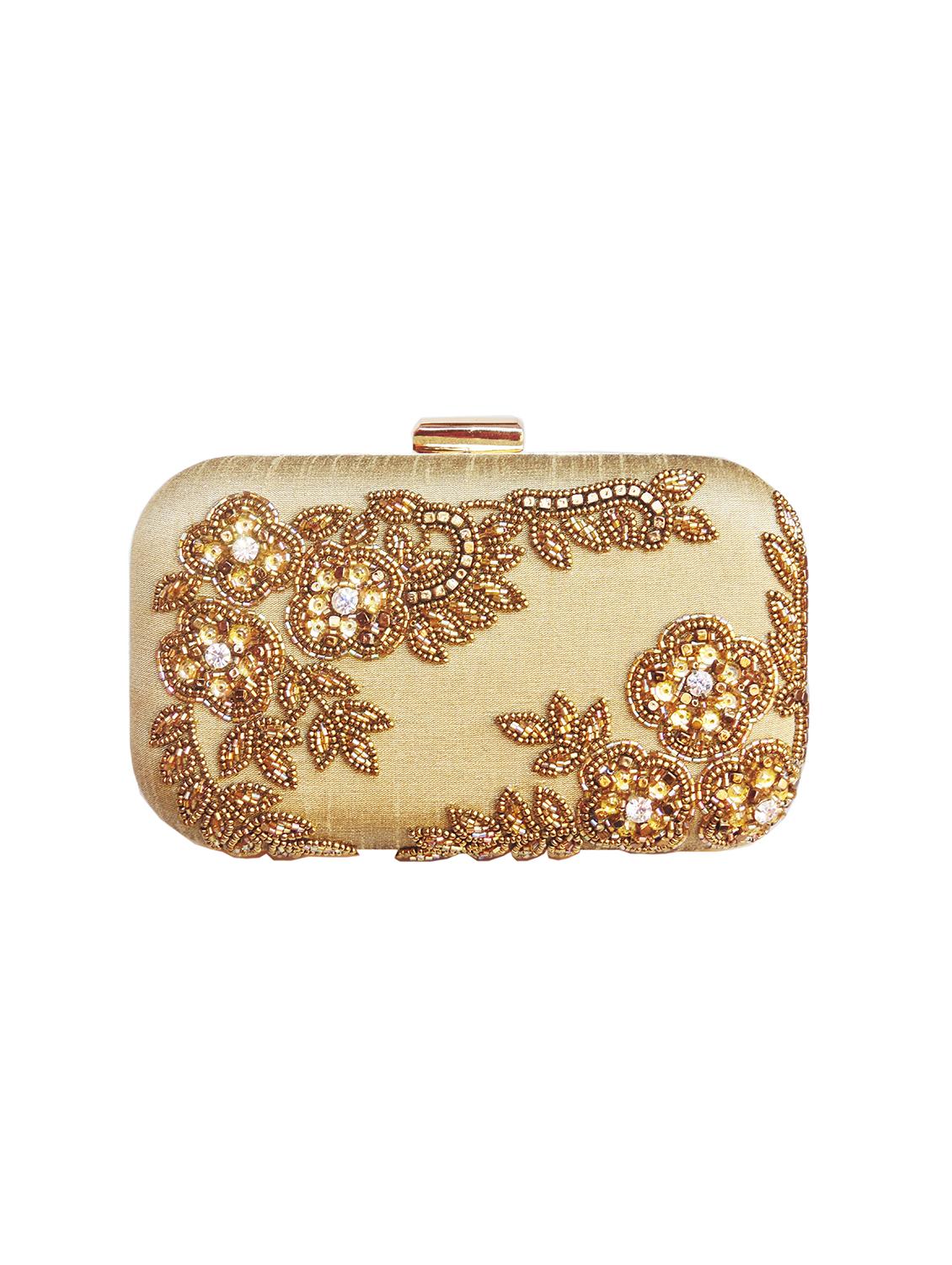 gold metal box clutch - 16466429 - Zoom Image - 1