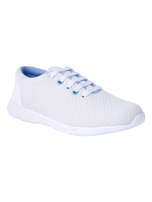 shoemate white mesh lace up sport shoes - 16466503 - Standard Image - 1