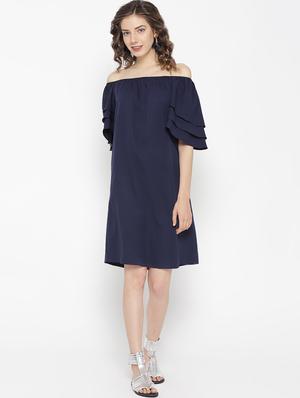 off shoulder layered shift dress - 16466550 - Standard Image - 4