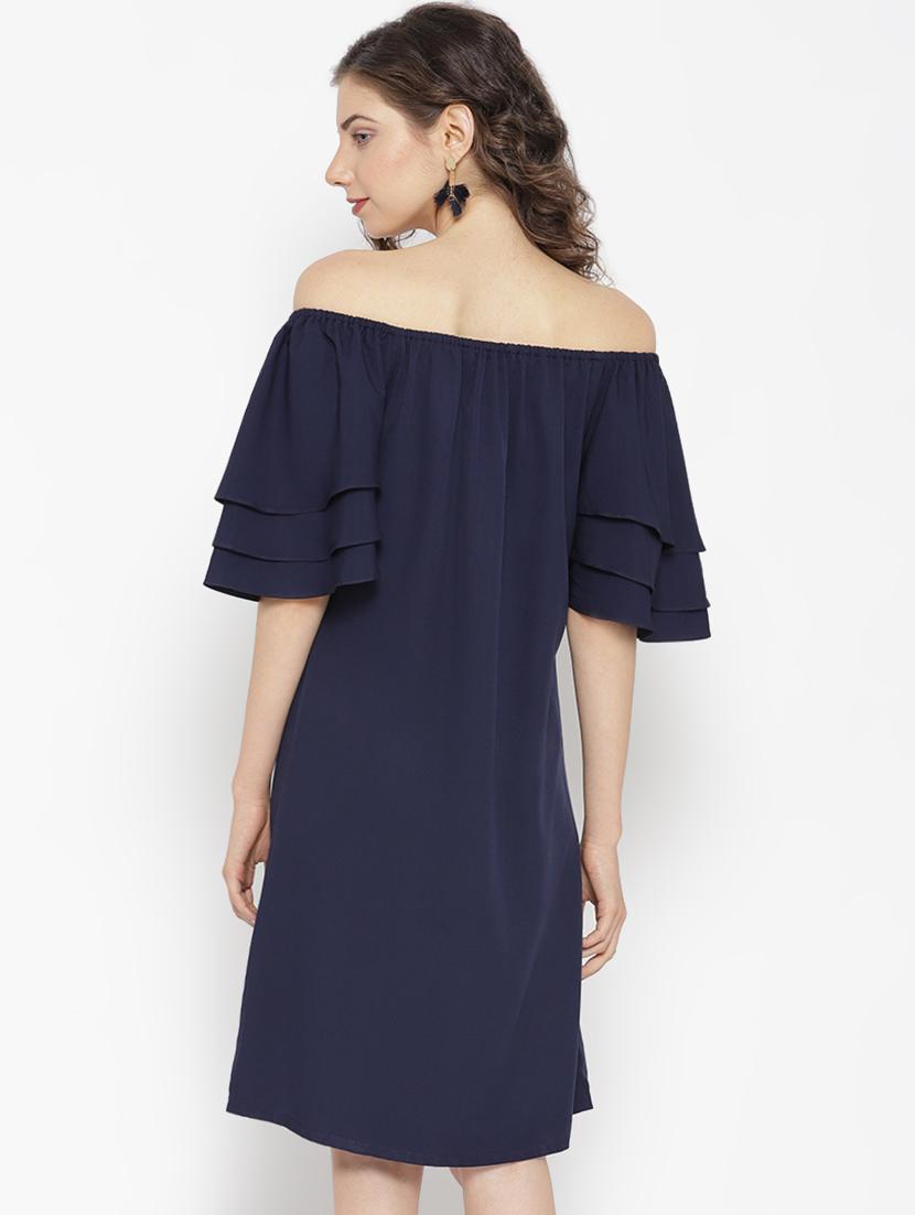off shoulder layered shift dress - 16466550 - Zoom Image - 3