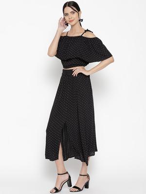knot detail pin dot top & skirt set - 16466565 - Standard Image - 2