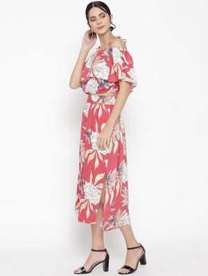 knot detail floral top & skirt set - 16466566 - Standard Image - 2