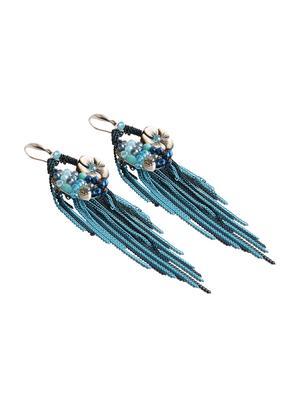 blue crystal drop earring - 16466623 - Standard Image - 2