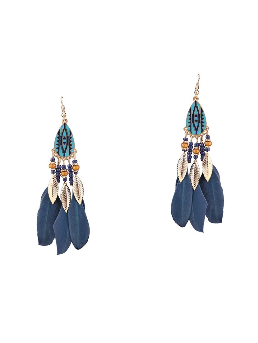 blue metal drop earring - 16466631 - Zoom Image - 1