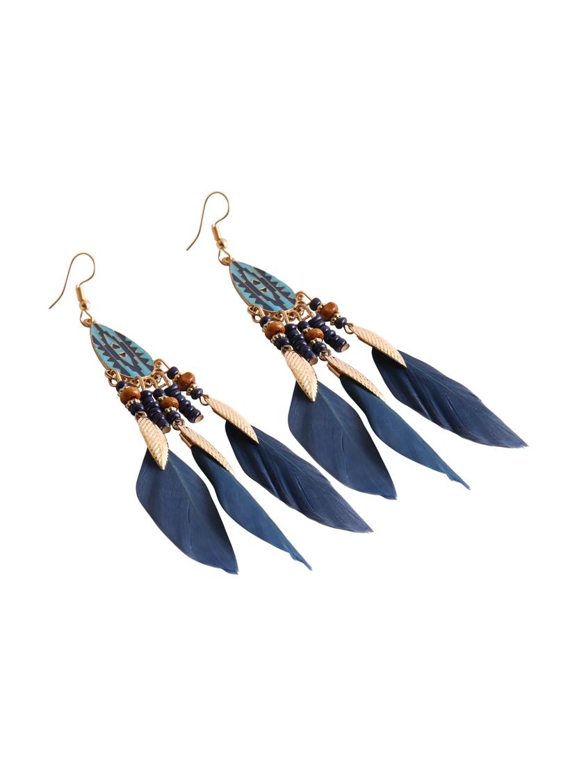 blue metal drop earring - 16466631 - Zoom Image - 2