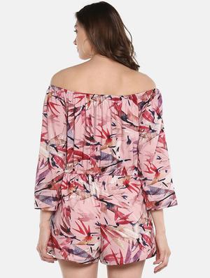 off shoulder blouson romper - 16466663 - Standard Image - 3