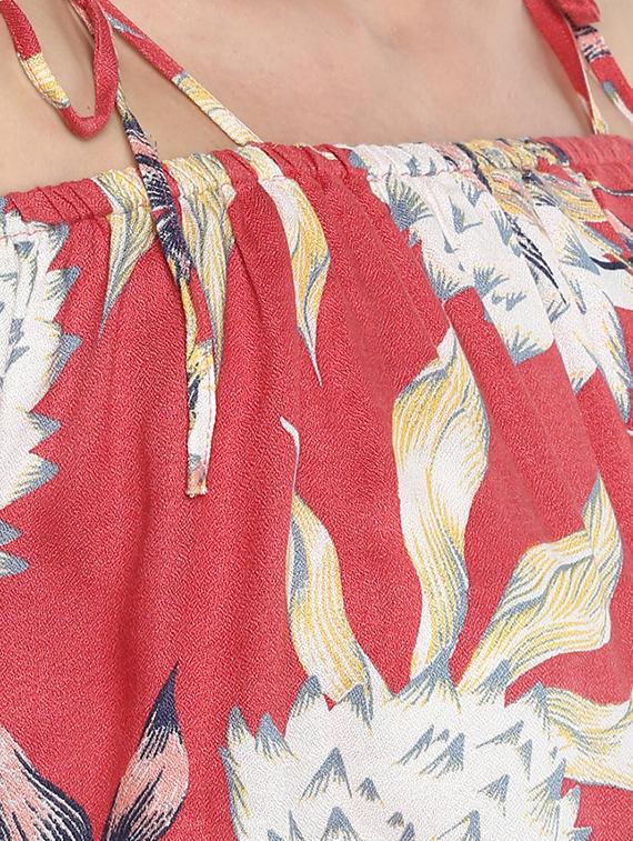 shoulder tie knot pin dot crop top - 16466673 - Zoom Image - 5