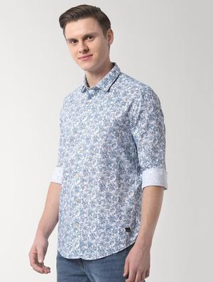 blue printed casual shirt - 16467028 - Standard Image - 2