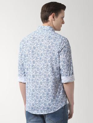 blue printed casual shirt - 16467028 - Standard Image - 3