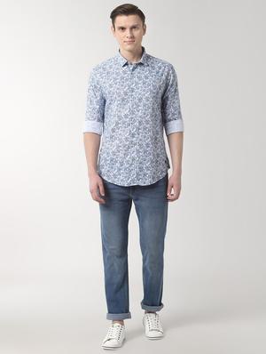 blue printed casual shirt - 16467028 - Standard Image - 4