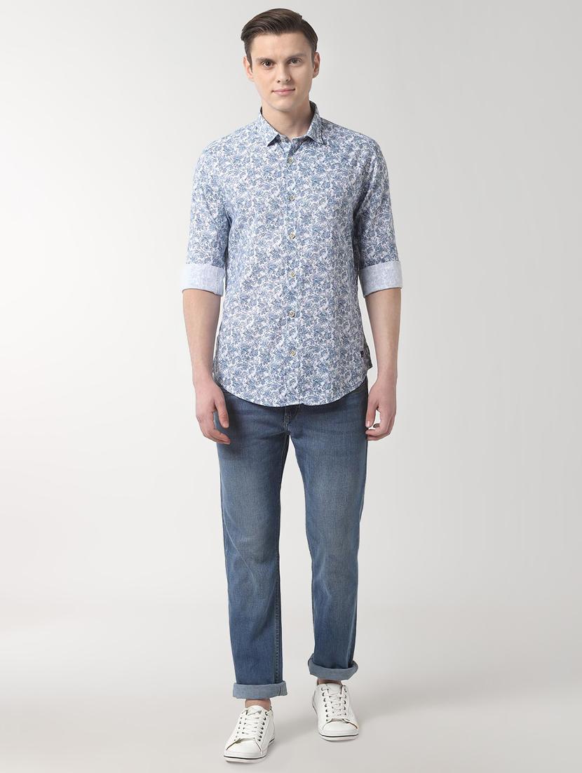 blue printed casual shirt - 16467028 - Zoom Image - 4