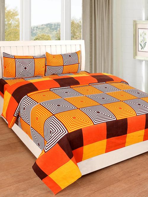 elegant design cotton printed double bedsheet with 2 pillow cover - 16467411 - Very Small Image - 1