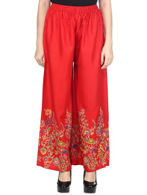 high rise floral hem palazzo - 16467684 - Standard Image - 1