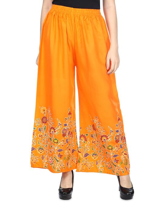 high rise floral hem palazzo - 16467686 - Very Small Image - 1