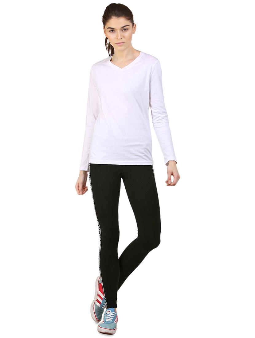 v neck long sleeved solid tee - 16467936 - Zoom Image - 4