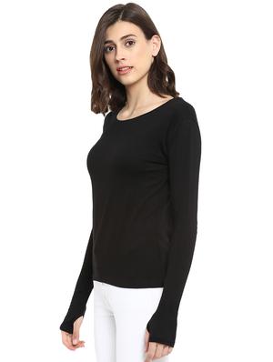 boat neck thumb hole sleeved tee - 16468276 - Standard Image - 2