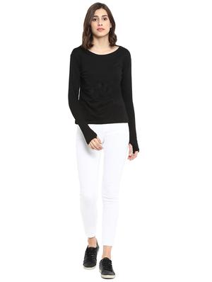 boat neck thumb hole sleeved tee - 16468276 - Standard Image - 4