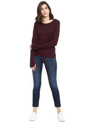 boat neck thumb hole sleeved tee - 16468279 - Standard Image - 3