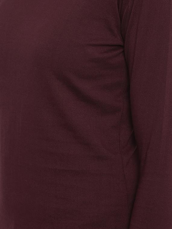 boat neck thumb hole sleeved tee - 16468279 - Zoom Image - 4