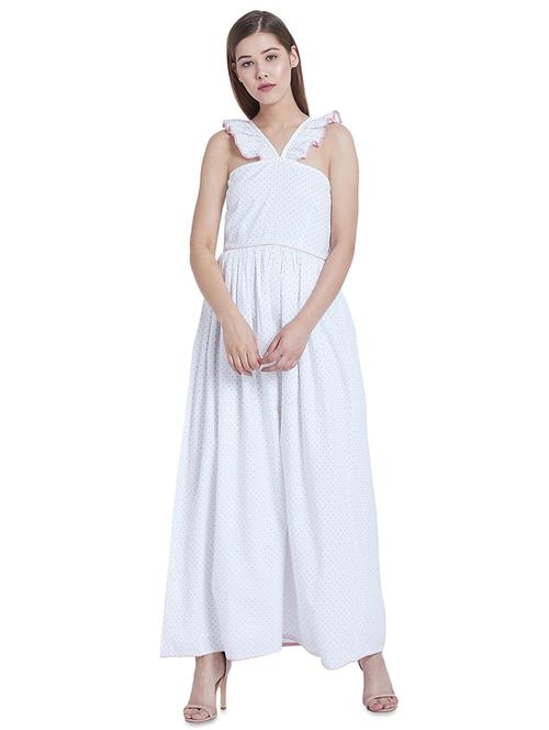 x-line neck gathered maxi dress - 16470390 - Very Small Image - 1