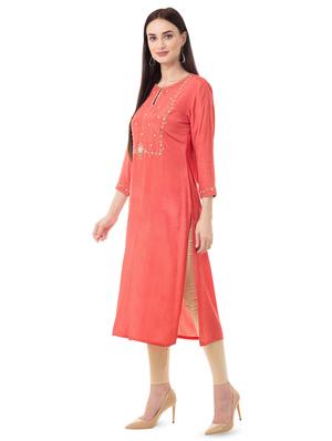 embroidered straight kurta - 16471210 - Standard Image - 2