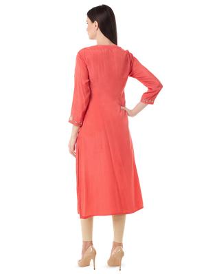 embroidered straight kurta - 16471210 - Standard Image - 3