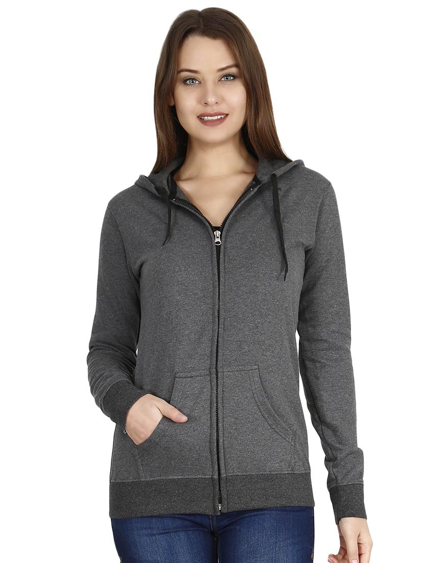 zip up solid pullover - 16471389 - Zoom Image - 1