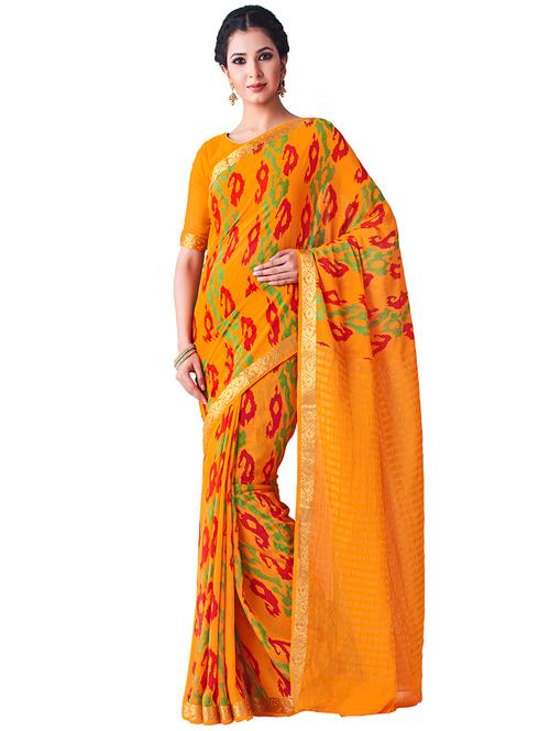 ikat banarasi saree with blouse - 16471420 - Standard Image - 1