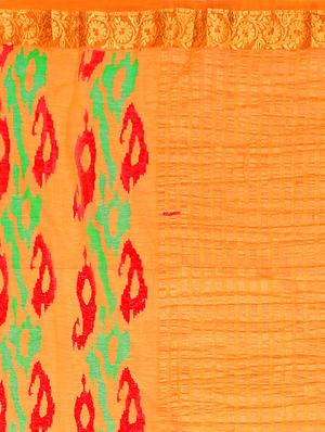 ikat banarasi saree with blouse - 16471420 - Standard Image - 4