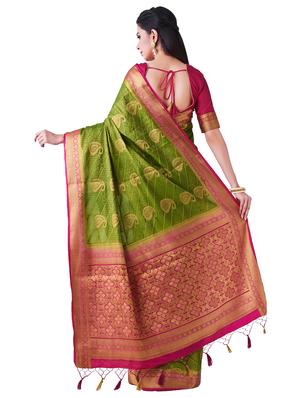 bordered kanjivaram saree with blouse - 16471531 - Standard Image - 2