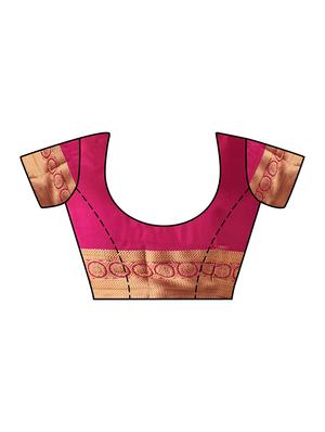 bordered kanjivaram saree with blouse - 16471531 - Standard Image - 3