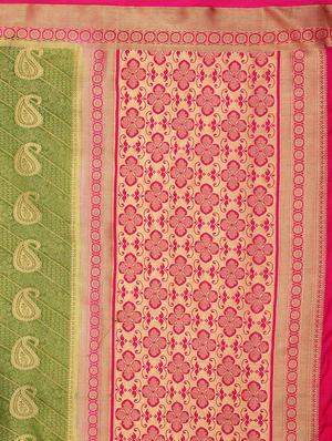 bordered kanjivaram saree with blouse - 16471531 - Standard Image - 4
