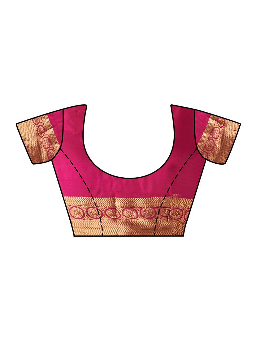 bordered kanjivaram saree with blouse - 16471531 - Zoom Image - 3