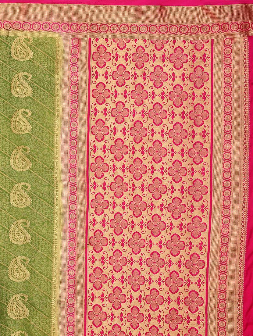 bordered kanjivaram saree with blouse - 16471531 - Zoom Image - 4