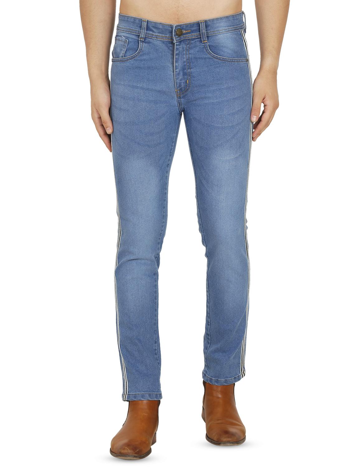 light blue side taped jeans - 16472181 - Zoom Image - 1