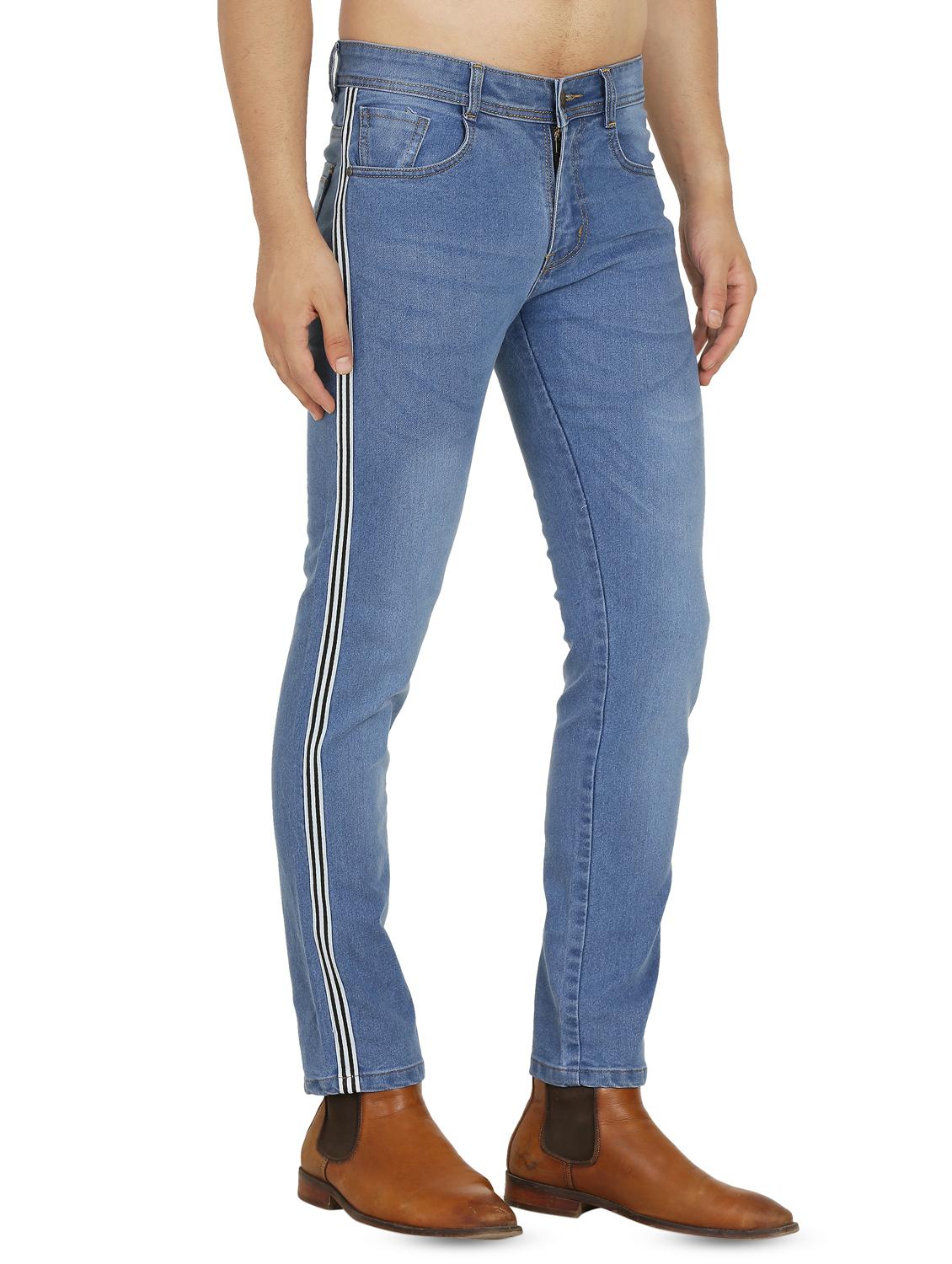 light blue side taped jeans - 16472181 - Zoom Image - 2
