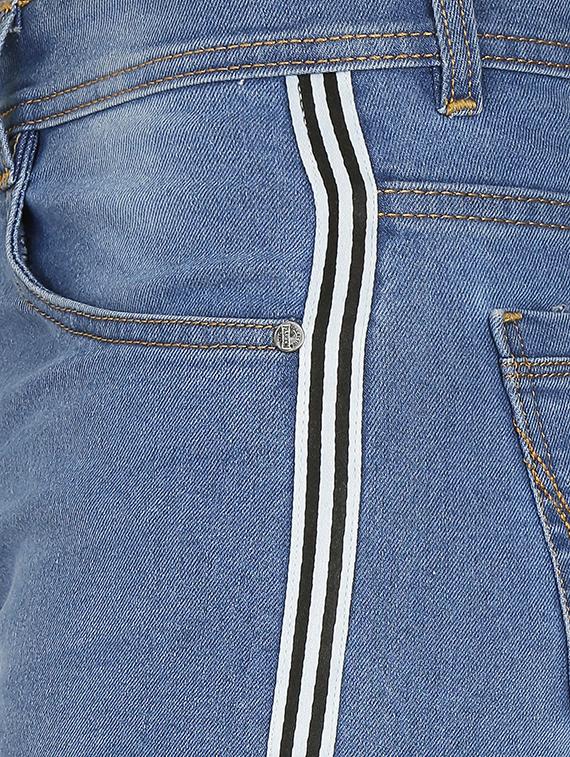light blue side taped jeans - 16472181 - Zoom Image - 5