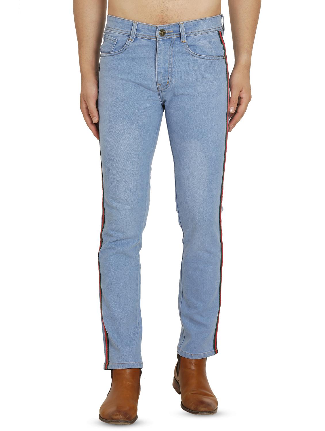 light blue side taped jeans - 16472184 - Zoom Image - 1